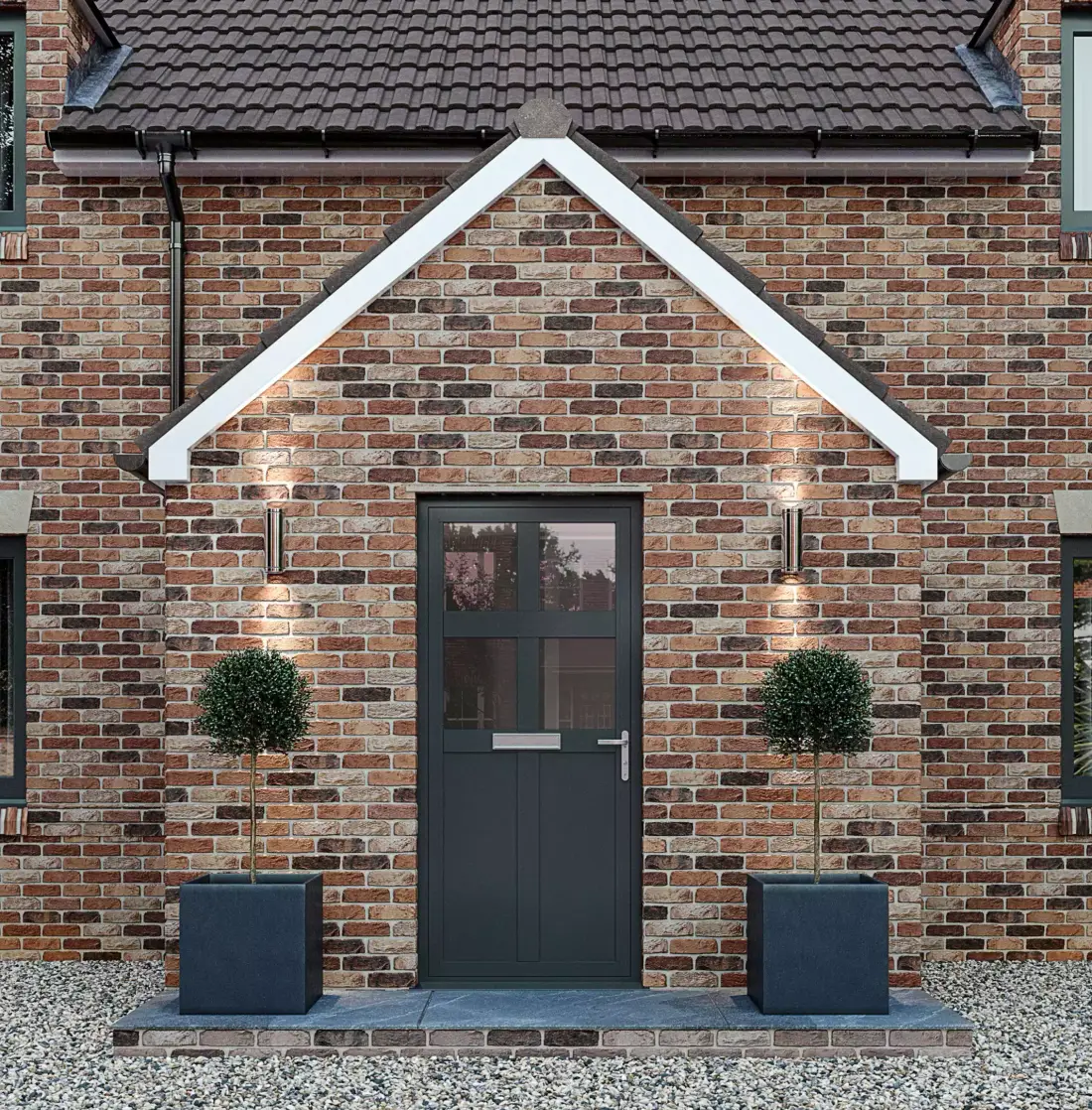 AlUK Optio 58BD aluminium front door in Black Noir